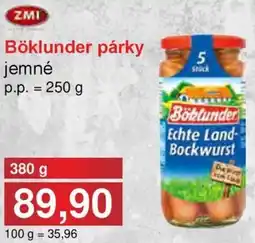 PLUS JIP Böklunder párky jemné nabídka