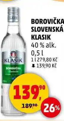 Penny Market BOROVIČKA SLOVENSKÁ KLASIK 40% alk., 0,5 l nabídka