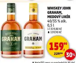Penny Market WHISKEY JOHN GRAHAM, MEDOVÝ LIKÉR 40/35% alk., 0,5 l nabídka