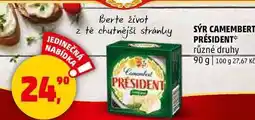 Penny Market SÝR CAMEMBERT PRÉSIDENT různé druhy, 90 g nabídka