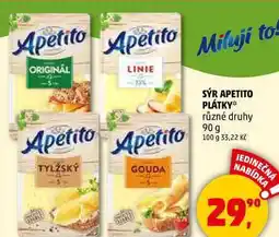 Penny Market SÝR APETITO PLÁTKY různé druhy, 90 g nabídka