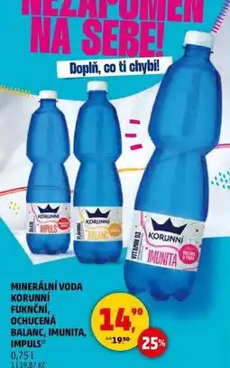 Penny Market MINERÁLNÍ VODA KORUNNÍ FUKNČNÍ, OCHUCENÁ BALANC, 0,75 l nabídka