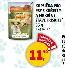 Penny Market KAPSIČKA PRO PSY S KUŘETEM A MRKVÍ VE ŠŤÁVĚ FRISKIES, 85 g nabídka