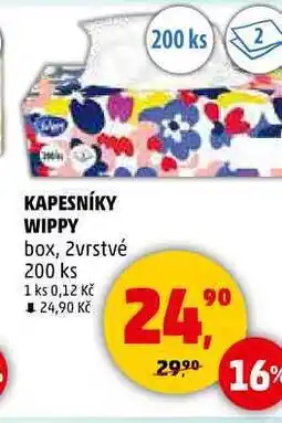 Penny Market KAPESNÍKY WIPPY box, 2vrstvé, 200 ks nabídka