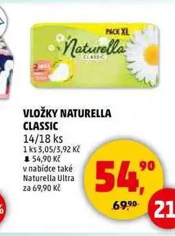 Penny Market VLOŽKY NATURELLA CLASSIC, 14/18 ks nabídka