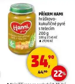 PŘÍKRM HAMI hráškovo- kukuřičné pyré s telecím, 200 g
