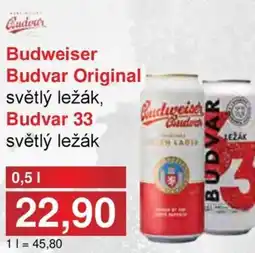 PLUS JIP Budweiser Budvar Original světlý ležák, Budvar 33 světlý ležák nabídka