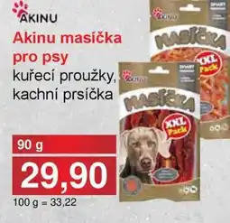 PLUS JIP Akinu masíčka pro psy kuřecí proužky, kachní prsíčka nabídka