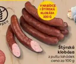 Billa Štýrská klobása nabídka