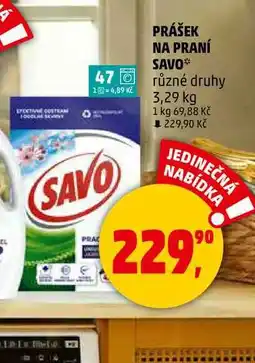 Penny Market PRÁŠEK NA PRANÍ SAVO různé druhy, 3,29 kg nabídka
