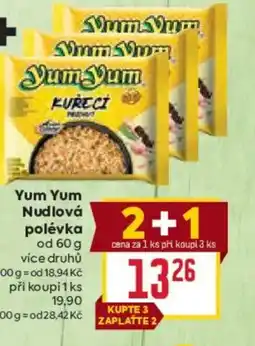 Billa Yum Yum Nudlová polévka nabídka
