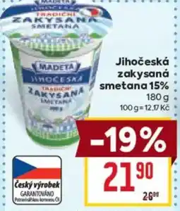 Billa MADETA Jihočeská zakysaná smetana 15% nabídka