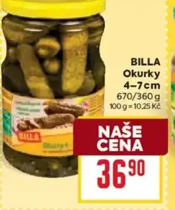 Billa BILLA Okurky 4-7cm nabídka
