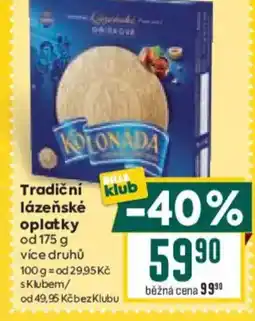Billa Tradiční lázeňské oplatky nabídka