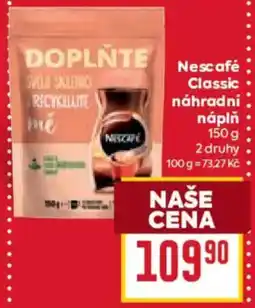 Billa Nescafé Classic náhradní náplň nabídka