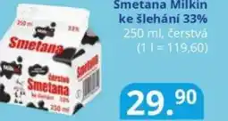 Potraviny CZ Smetana Milkin ke šlehání 33% nabídka