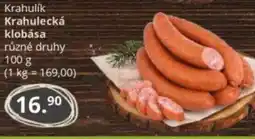 Potraviny CZ Krahulik Krahulecká klobása nabídka