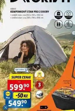 Lidl CRIVIT Kempinkový stan pro 2 osoby nabídka