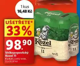 Lidl Velkopopovický Kozel 11 nabídka