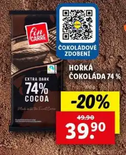 Lidl Fin Carre Hořká čokoláda 74% nabídka