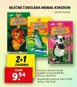 Lidl MLÉČNÁ ČOKOLÁDA ANIMAL KINGDOM nabídka