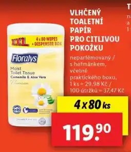 Lidl Floralys Vlhčený toaletní papír pro citlivou pokožku nabídka