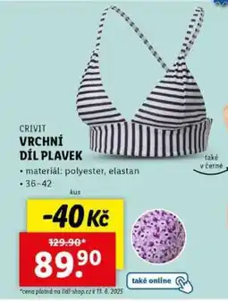 Lidl CRIVIT VRCHNÍ DÍL PLAVEK nabídka