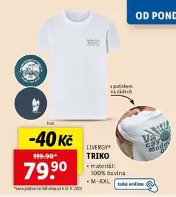 Lidl LIVERGY TRIKO nabídka
