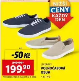 Lidl LIVERGY VOLNOČASOVÁ OBUV nabídka