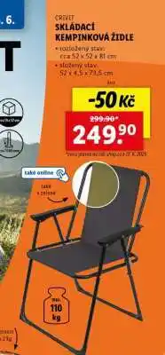 Lidl CRIVIT SKLÁDACÍ KEMPINKOVÁ ŽIDLE nabídka