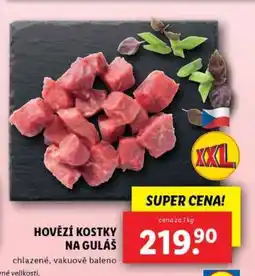 Lidl HOVĚZÍ KOSTKY NA GULAŠ nabídka