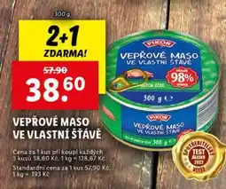 Lidl Vepřové maso ve vlastní šťávě nabídka