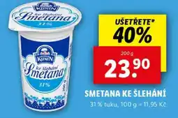 Lidl Smetana ke šlehání nabídka