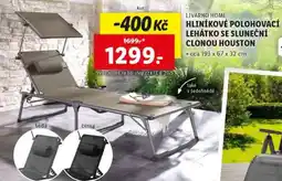 Lidl LIVARNO HOME Hliníkové polohovací lehátko se sluneční clonou HOUSTON nabídka