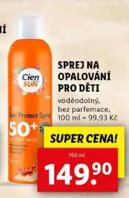 Lidl Cien Sun Kids Sun Protect Spray 50+ nabídka
