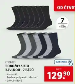 Lidl LIVERGY PONOŽKY S BIO BAVLNOU - 7 PÁRŮ nabídka