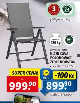 Lidl Hliníková polohovací židle houston nabídka