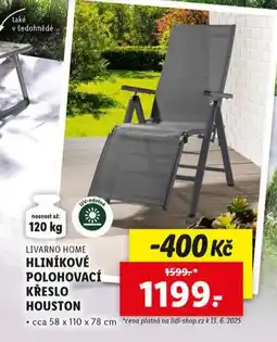 Lidl Hliníkové polohovací křeslo houston nabídka