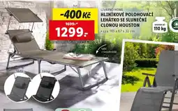 Lidl Hliníkové polohovací lehátko se sluneční clonou houston nabídka