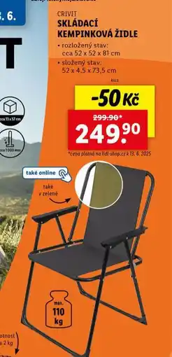 Lidl Skládací kempinková židle nabídka