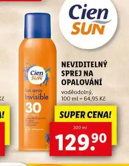 Lidl Cien neviditelný sprej na opalování nabídka
