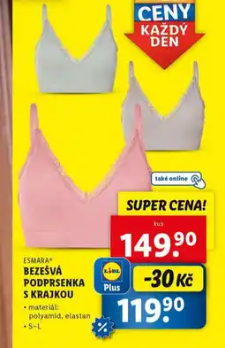 Lidl Bezešvá podprsenka s krajkou nabídka
