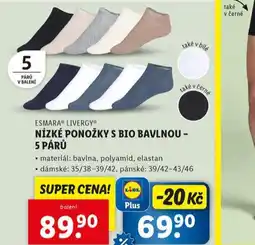 Lidl Nízké ponožky s bio bavlnou nabídka