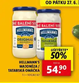 Lidl Hellmann´s tatarská omáčka, majonéza nabídka