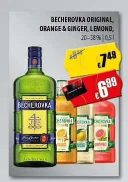 FreeOneShop Becherovka original, orange & ginger, lemond, nabídka