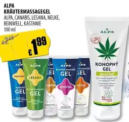 FreeOneShop ALPA Kräutermassagegel alpa, canabis, lesana, nelke, beinwell, kastanie nabídka