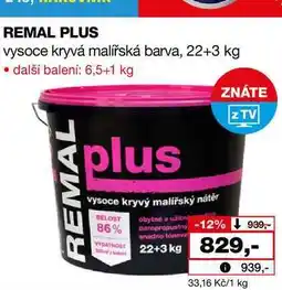 Barvy a laky drogerie REMAL PLUS vysoce kryvá malířská barva, 22+3 kg nabídka