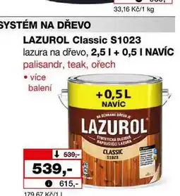 Barvy a laky drogerie LAZUROL Classic $1023 lazura na dřevo, 2,5l nabídka