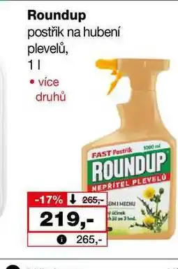 Barvy a laky drogerie Roundup postřik na hubení plevelů, 1l nabídka