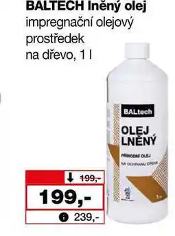 Barvy a laky drogerie BALTECH Iněný olej impregnační olejový prostředek na dřevo, 1l nabídka